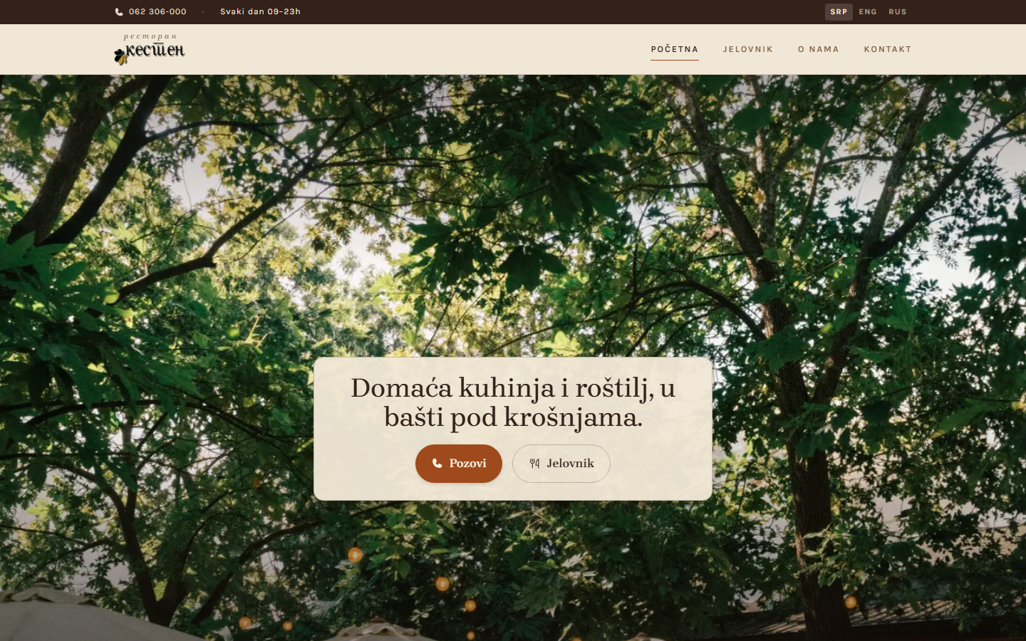 Restoran Kesten website